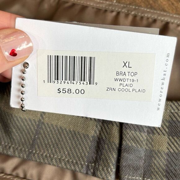 WeWoreWhat Women's Olive Cool Plaid Bra Top Size XL NWT - Picture 7 of 8